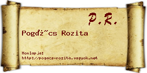 Pogács Rozita névjegykártya